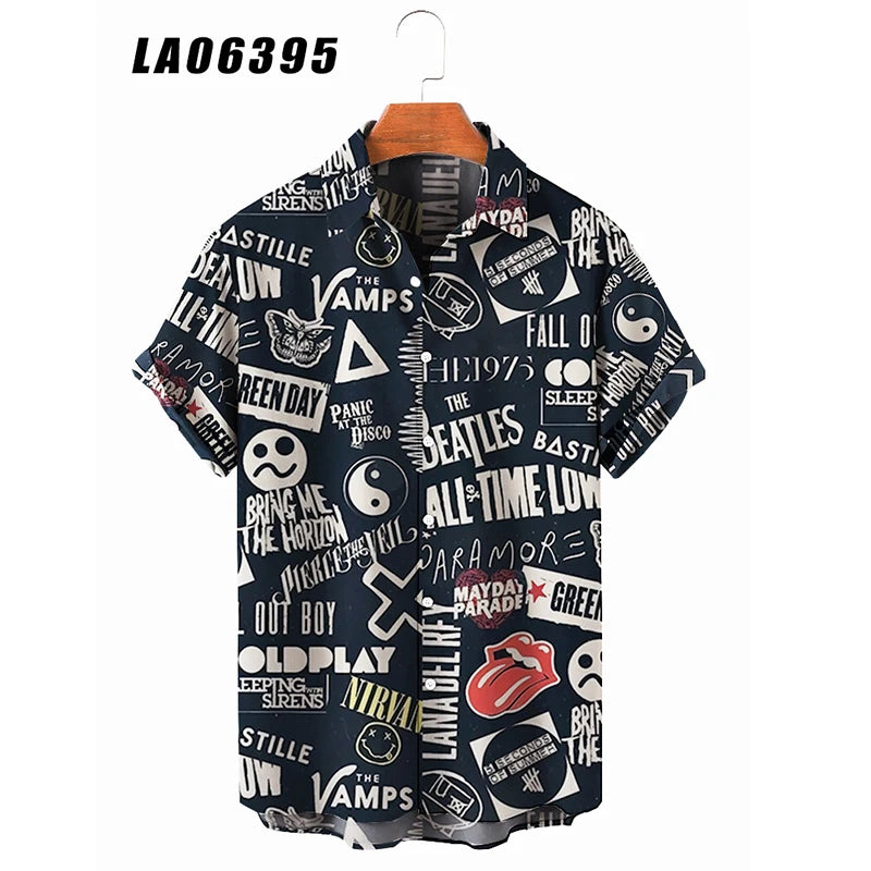 2024 Men's Shirts Creative Panda Printed Short Sleeve Shirt Men Street Summer Hawaii Beach Retro Harujuku For Badiee Stylez