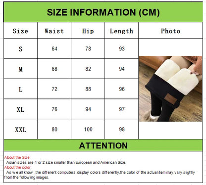 Women Lamb Fleece Leggings Seamless High Waist Thermal Winter Warm Tights Solid Stretchy Casual Pants Female Streetwear Jogger