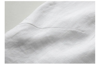 Summer New 100% Linen Sleeveless Crop Top Women's Loose Casual Solid Color Cute Tops Round Neck Minimalist Short T-Shirts