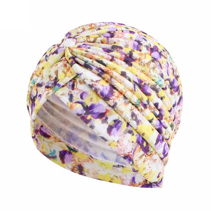 New Women Print Flower Knot Cancer Ruffle Chemo Hat Beanie scarf Turban Head Wrap Knitted Cap Hair Loss Accessories