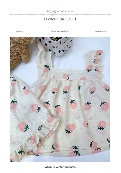 Summer Spwear Women's 2025 New Japanese Sle Fre Vest orts Woven Cotton Thin Home Clothes Set Sweet Print ort Pants