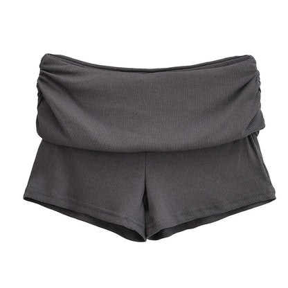 Fashion Elastic Slim Fit Pure Desire Sexy Casual Hot Girl Sports Shorts For Women Gray