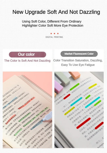 12 Pcs/Set Double Tip Highlighter Pens Kawaii Manga Markers Midliner Pastel Gel Set Stationery Journal School office Supplies Badiee Stylez