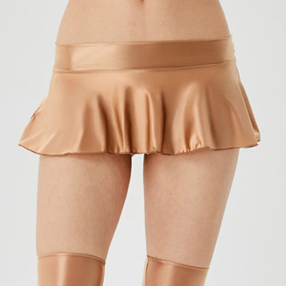 Women's Erotic Super Short Skirts Night Dress Wet Look Party Mini Skirt Sexy Lingerie Wine Red Pink Black