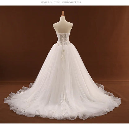 Strapless Wedding Dress 2025autumn New Style Elegant and Graceful Bride Slimming Palace Style Sexy Lace Puffy Dress Formal Dress Badiee Stylez