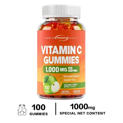 Vitamin C Gummies - Antioxidant, Promotes Collagen Production, Skin Glow, Supports Heart, Immune Health, Vegetarian 100 Gummies