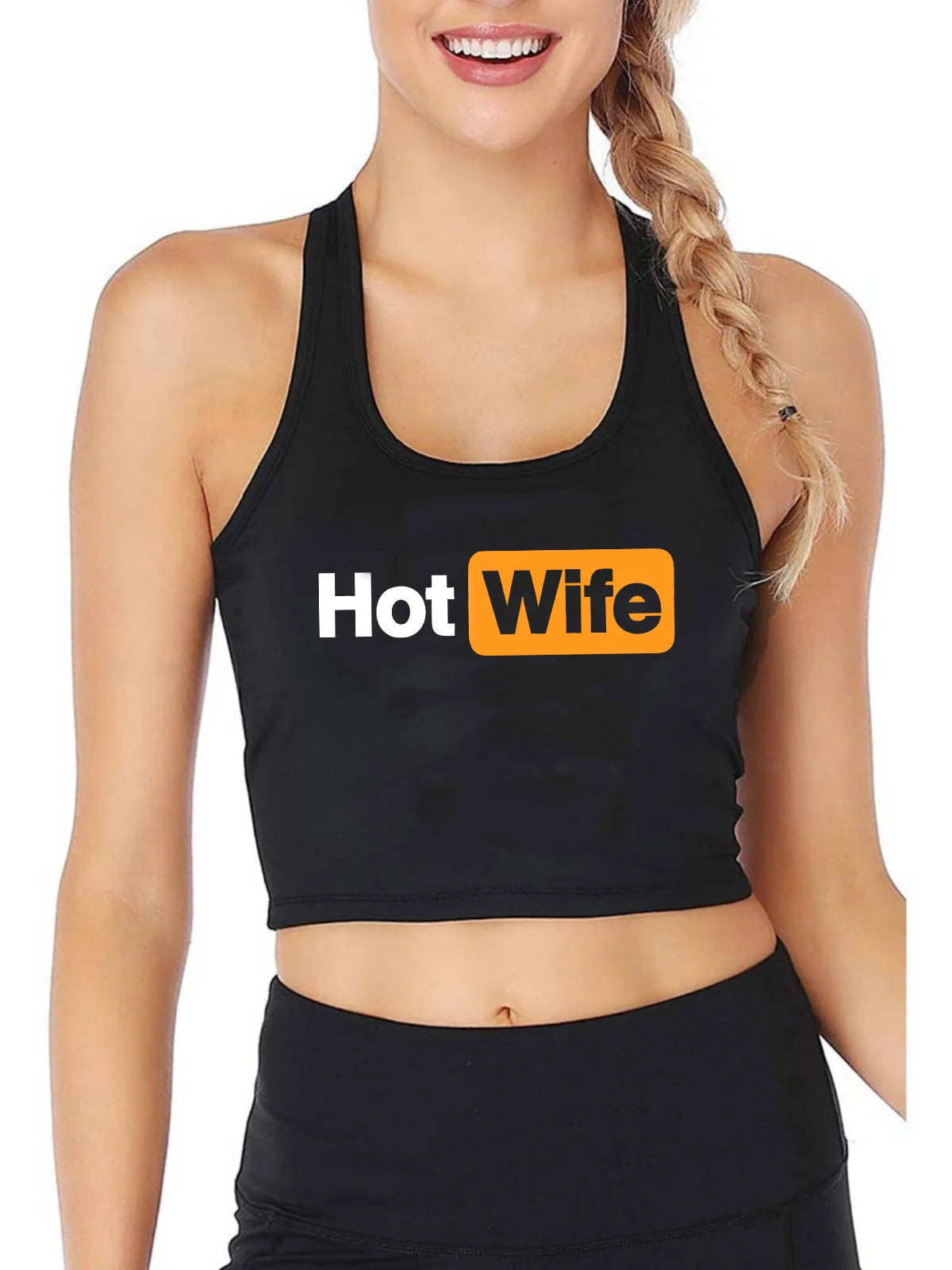 Hotwife Graphic Sexy Slim Fit Crop Top Women's Humorous Flirtation Style Tank Tops Customizable Street Fashionable Camisole
