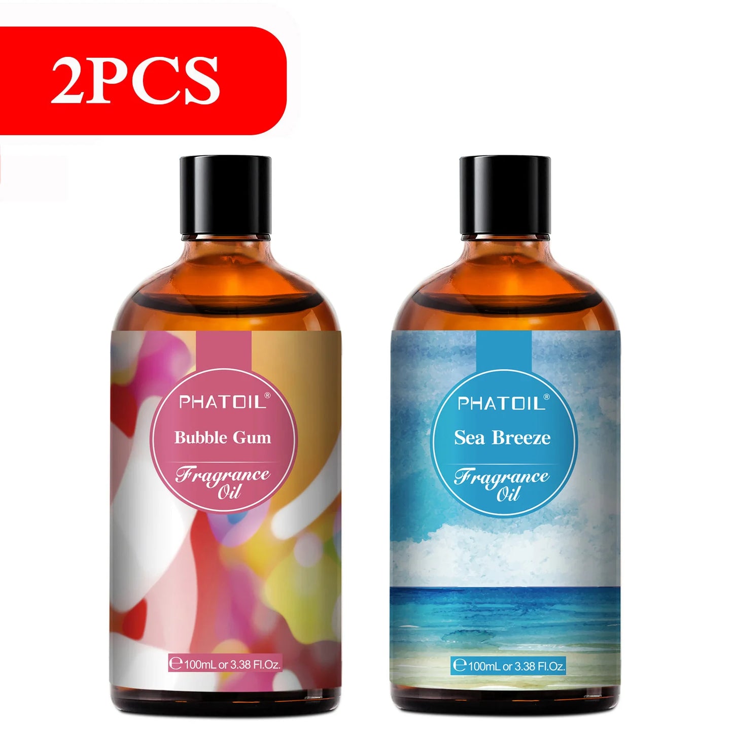 PHATOIL 100ml Fragrance Oil Coconut & Vanilla Bubble Gum Sea Breeze White Musk Aroma Fragrance Oils For Candles Soap Making - Badiee Stylez