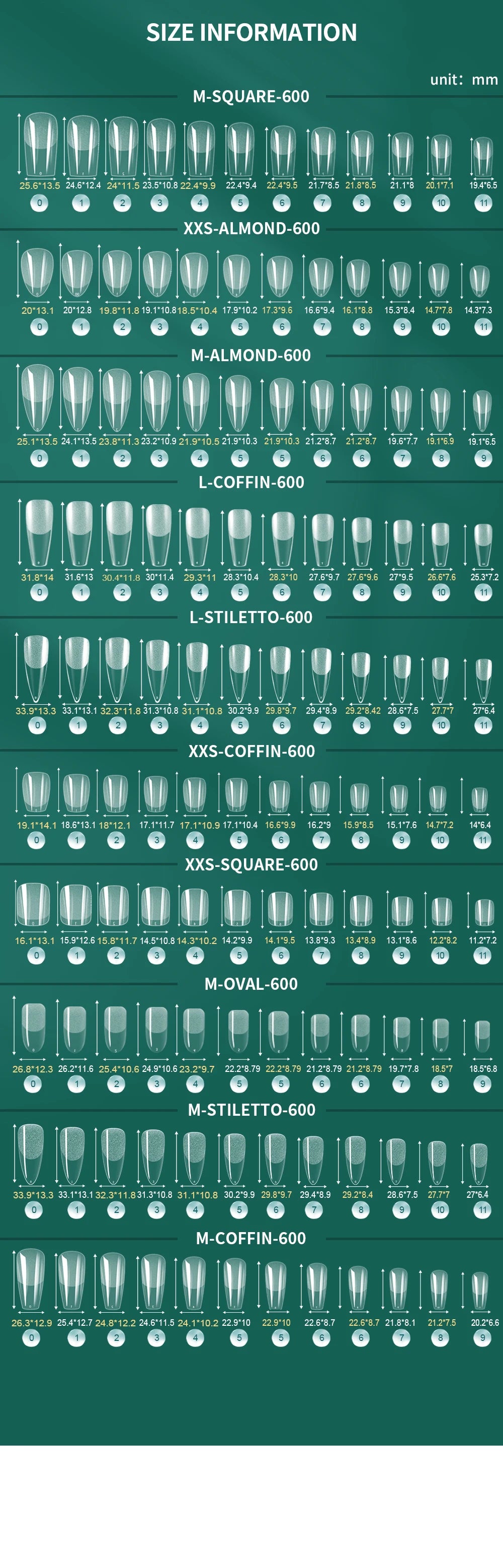 NAILPOP Soft Gel Nail Tips 600PCS Pre-Buff Full Cover Coffin Almond Oval Shaped Nail Extenison Tips Half Matte Gel X Fake Nails