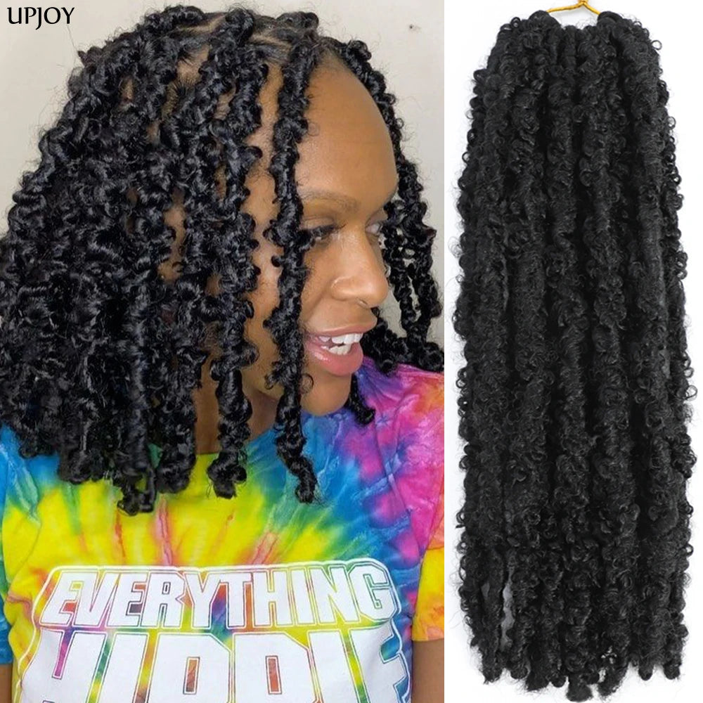 Butterfly Locs Crochet Hair 12 inch Handmade Butterfly Soft Locs Crochet Hair Extensions Synthetic Braiding Hair 12Strands/pack Badiee Stylez