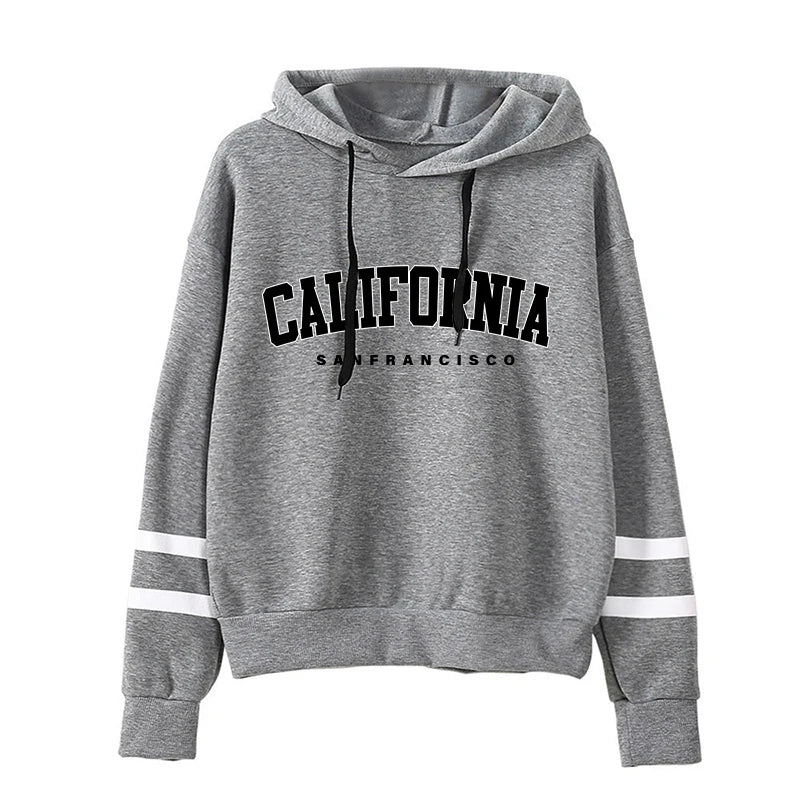 California Womens Tracksuit Casual Stripe Versatile Hooded Sweatshirt or Pants or Suit Simplicity Hot Sales Street Outfits S-3XL