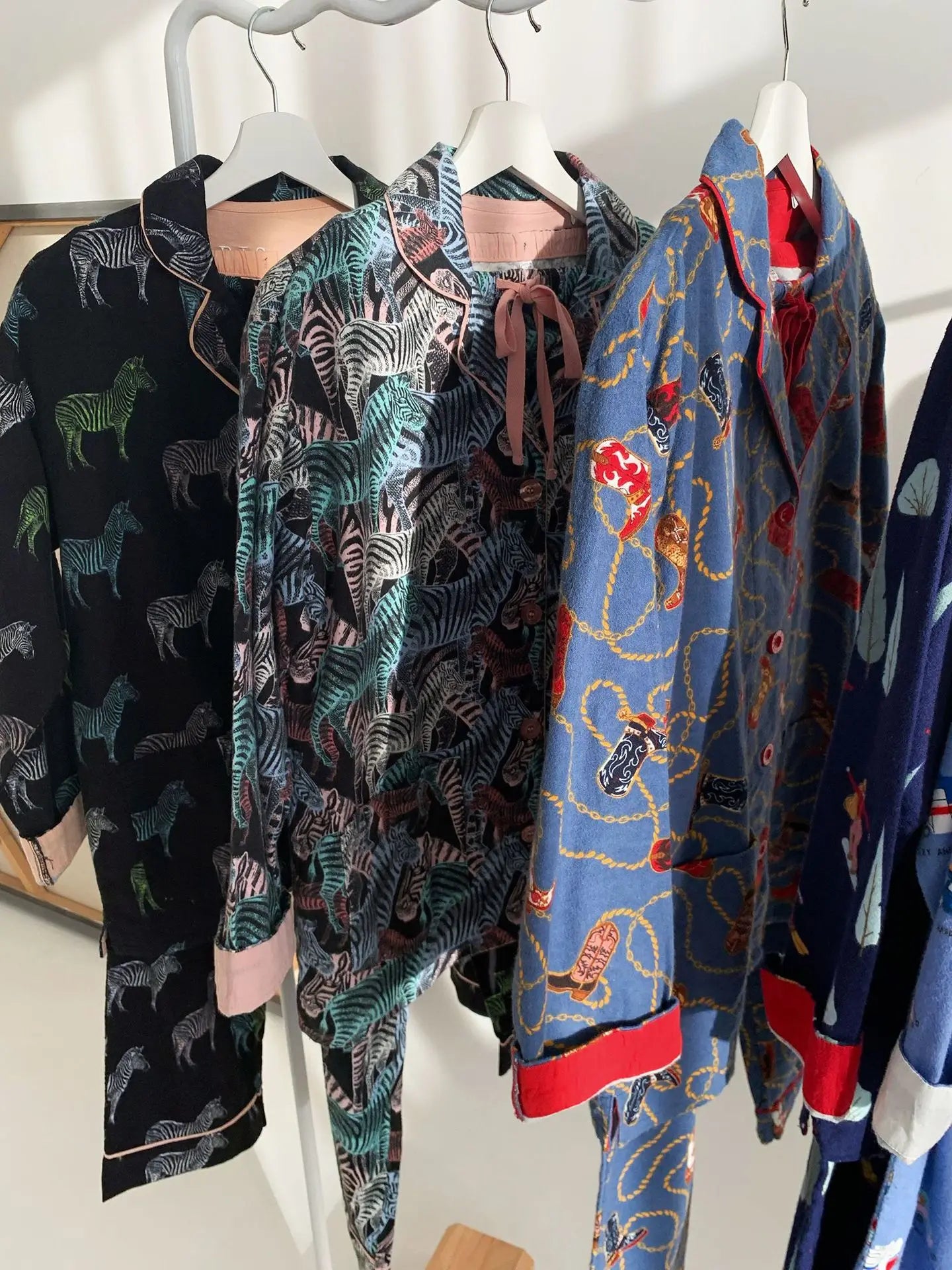 Women's Winter Pyjama Suit Print Long Sleeve Turn Down Collar Female Clothes 100% Cotton Single Breasted Sleepwear for Female