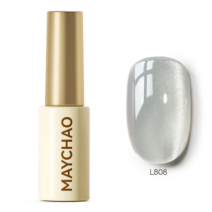 MAYCHAO 5ML Gel Nail Polish 9D Laser Diamond Glitter Cat Eye Gel Semi-Permanent Soak Off UV LED Gel Nail Manicure Tools Nail Art L808