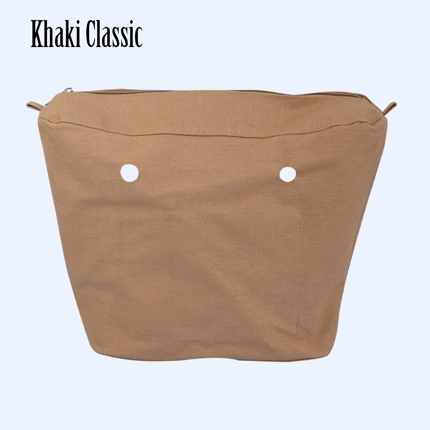 TANQU New Waterproof Inner Bag Organizer Insert Zipper Pocket for Classic Mini Obag Canvas Material for O Bag khaki classic CHINA