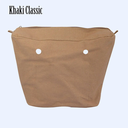 TANQU New Waterproof Inner Bag Organizer Insert Zipper Pocket for Classic Mini Obag Canvas Material for O Bag khaki classic CHINA