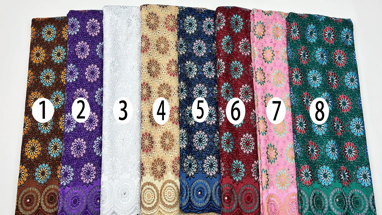 Original Austria Pure Cotton Lace Fabric 2024 High Quality Swiss Voile Embroidery Stones Lace Fabric For Women Celebration Dress