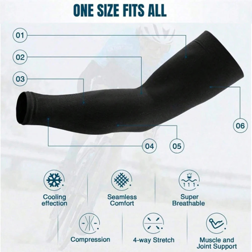 3Pairs Fashion Sun Ice Silk Sleeves Unisex Summer Sun Protection Arm Sleeves Suitable for Outdoor Riding, Driving, Fishing Badiee Stylez