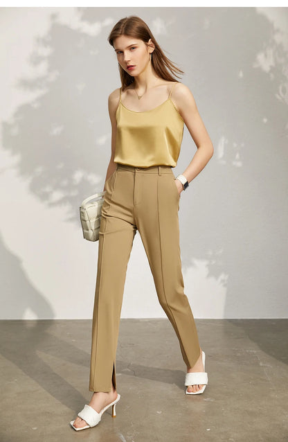 AMII Minimalism Sleeveless Top Women 2024 Summer New Camisole&Vest Office Lady Straight Chiffon Casual Female Clothing 12140330