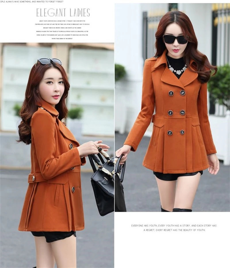 Women's Suit Woolen Coat 2024 Autumn Winter Age Reduction Elegant Ladies Wool Coat Appear Thin Fashion Short Lady Outerwear