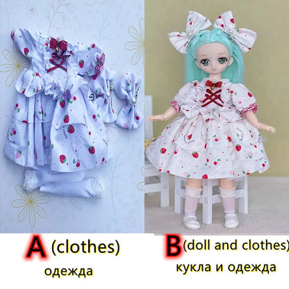 30cm Two-dimensional Doll Comic Face 1/6 Bjd Doll or Dress Up Clothes Children's Girl Birthday Gift Toys Kids Toys 16