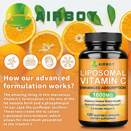 Liposomal Vitamin C - Immune Support, Promotes Collagen Production, Promote Fat dissolving, Antioxidant
