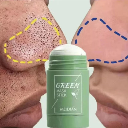 Green Tea Remove Blackhead Solid Mask Dispel Acne Blemish Cleansing Stick Mask Shrink Pores Tighten Whitening Repair Skin Care 1pcs-40g