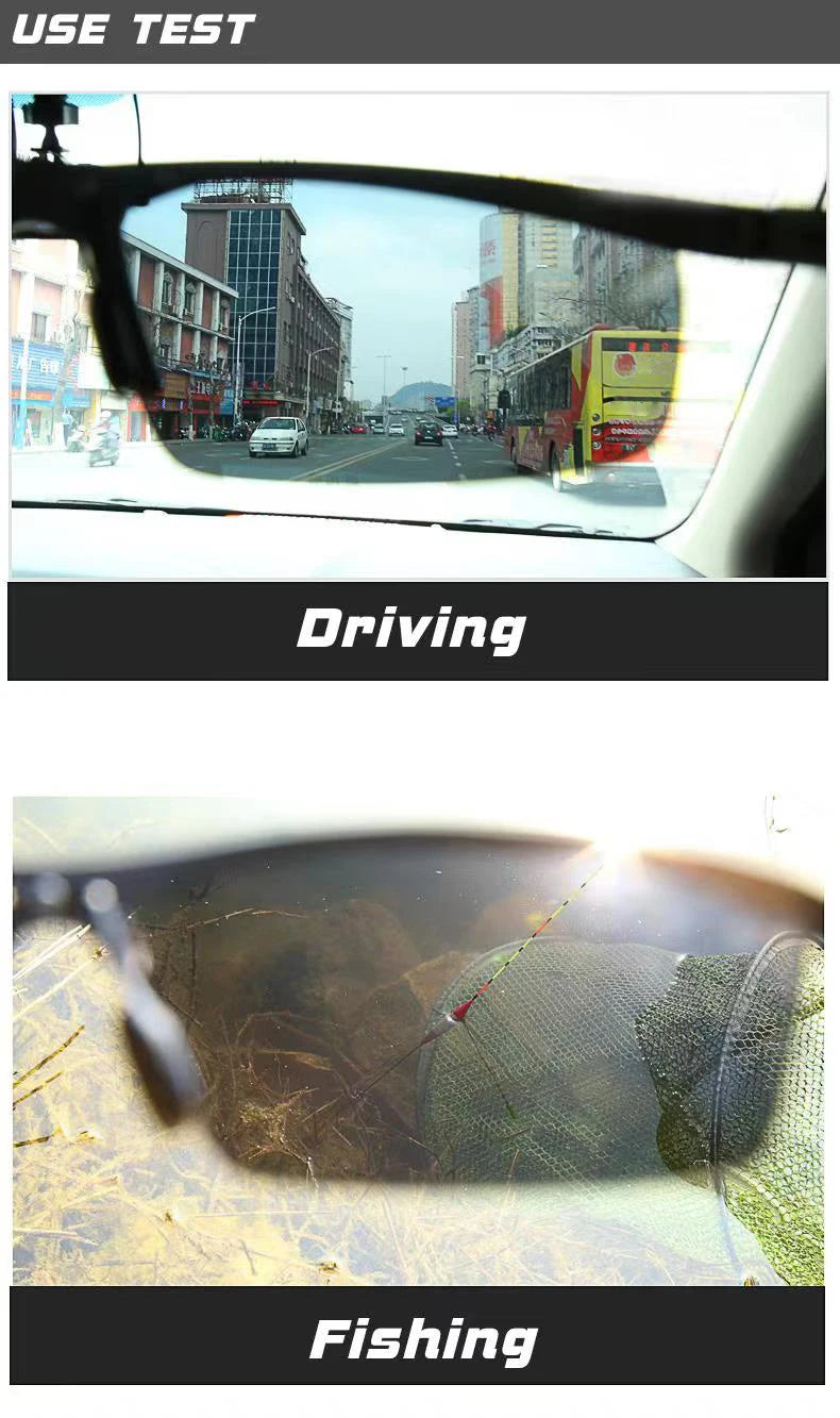 SZTZX Aluminum Rimless Photochromic Sunglasses Men Polarized Day Night Driving Glasses Chameleon Anti-Glare Sport gafas de sol