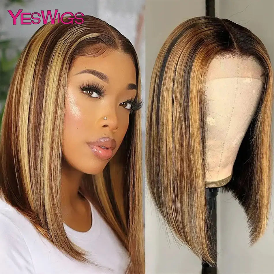 Short Bob Wig Hot Red Burgundy 99j Colored Brown Lace Front Human Hair Wigs Bone Straight Bob Wig Lace Frontal Wigs For Women