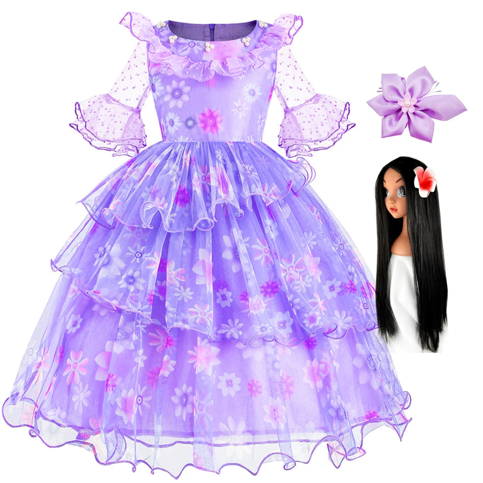 Encanto Princess Costume Isabella Dress Suit Charm for Girls Cosplay Isabela Carnival Christmas Birthday Party Mirabel Clothes Charm Isabella 11