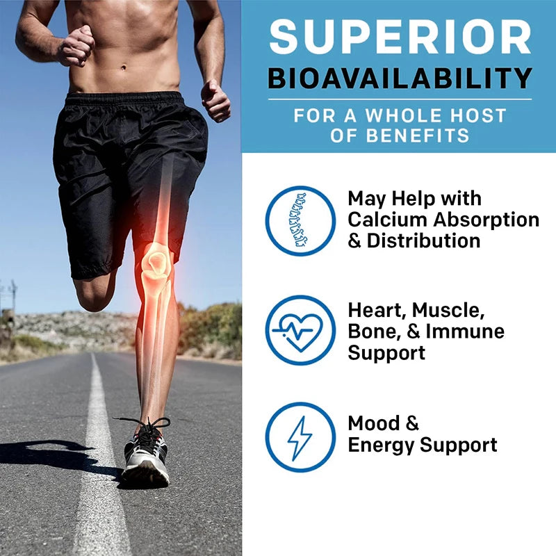 Kexinsh Vitamin D3K2 Capsules Vb12 Calcium Support Calcium Absorption Bone Teeth Heart Brain Health Joints Immune Function