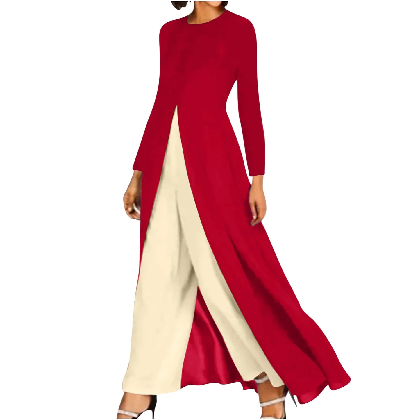 Jumpsuit Women 2024 Summer Fashion Colorblock Patchwork Rhinestone Square Collar Long Sleeve Asymmetrical Daily Long Jumpsuit Badiee Stylez