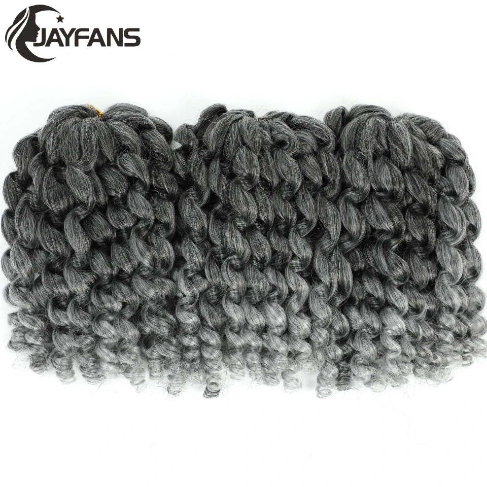 1- 5 Packs 8 inch Jumpy Wand Curl Jamaican Bounce Crochet Hair Natural Black Wand Curls Crochet Hair Short Curly Crochet Braids Badiee Stylez