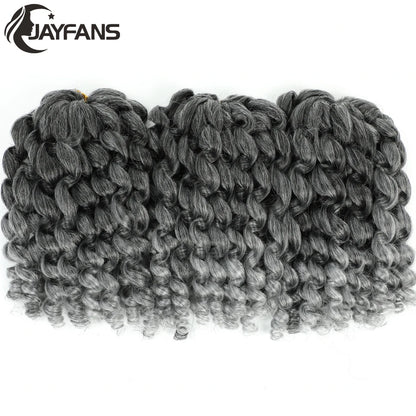 1- 5 Packs 8 inch Jumpy Wand Curl Jamaican Bounce Crochet Hair Natural Black Wand Curls Crochet Hair Short Curly Crochet Braids Badiee Stylez