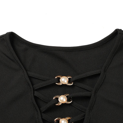 Sexy Slim Women's Tops 2024 Summer Long Sleeve Solid T-shirt Tee Casual Fashion Korean Pullover Shirt for Female Y2K Crop Clothe