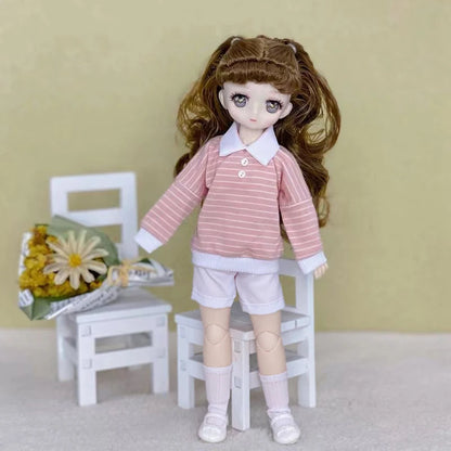 30cm Two-dimensional Doll Comic Face 1/6 Bjd Doll or Dress Up Clothes Children's Girl Birthday Gift Toys Kids Toys