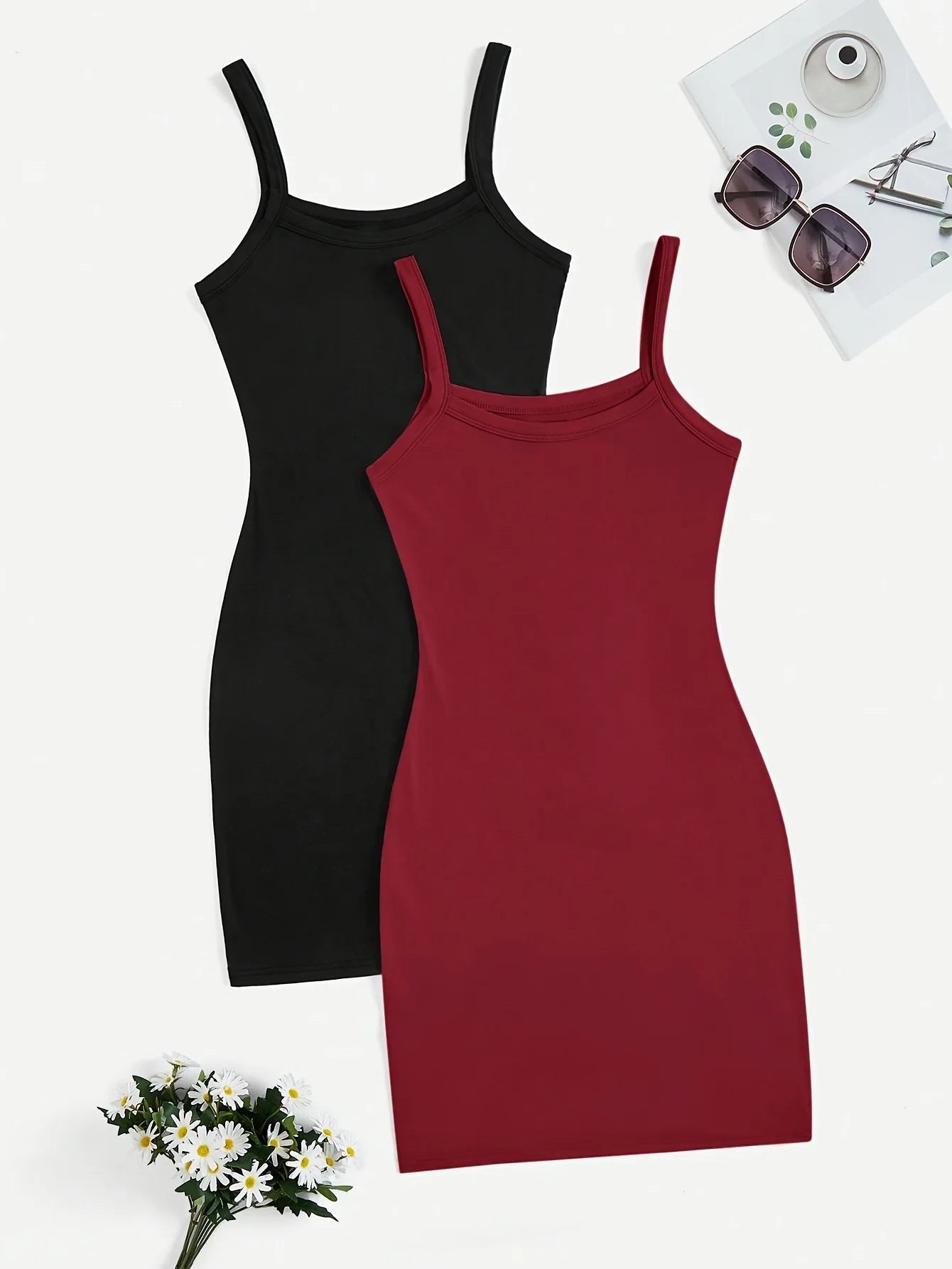 European and American spring, summer and autumn solid color casual dress two-piece set MULTI