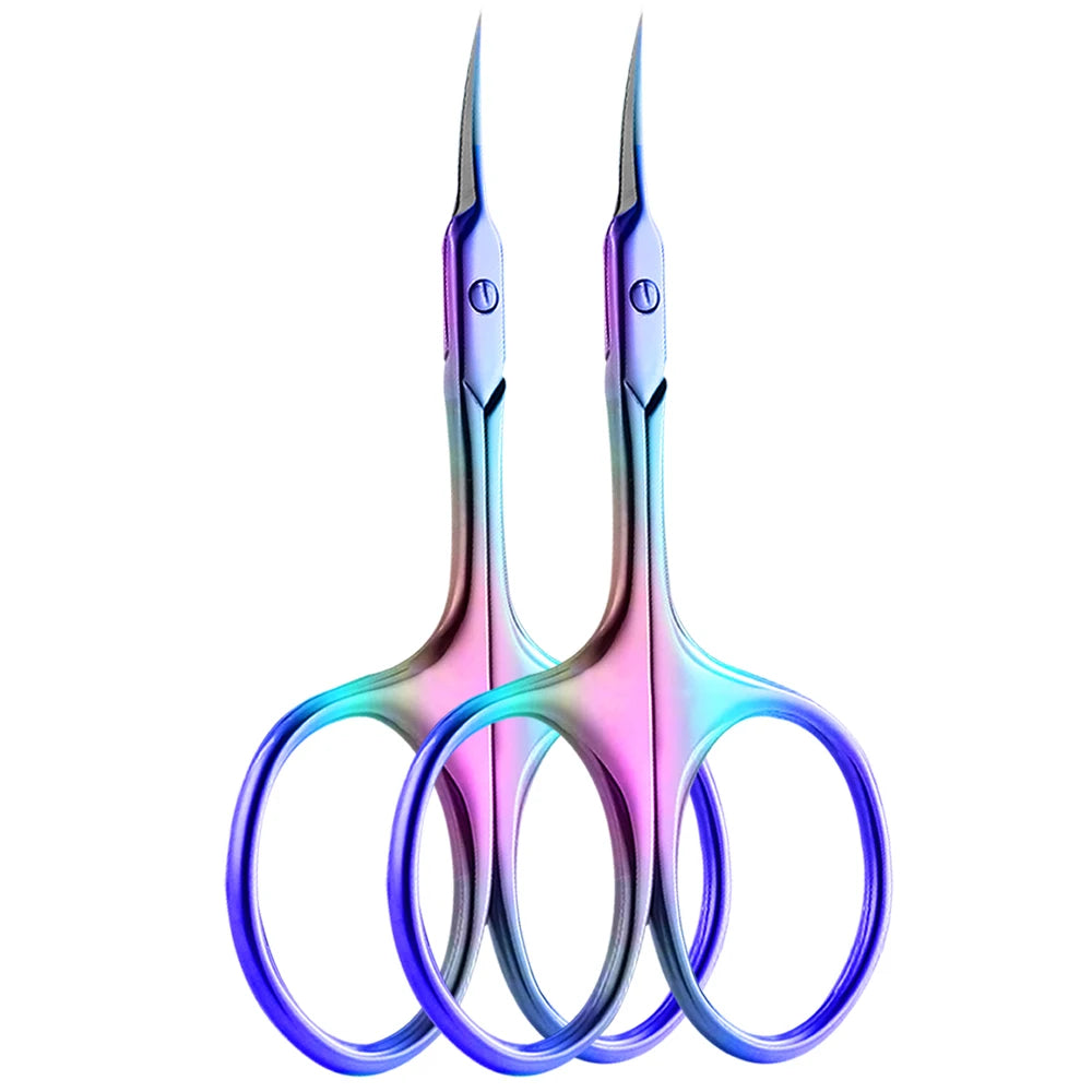 1/2/4Pcs Russian Cuticle Scissors Nipper Dead Skin Scissors Stainless Steel Manicure Pedicure Tools Nail Trimmer Clipper COLORFUL-2PCS