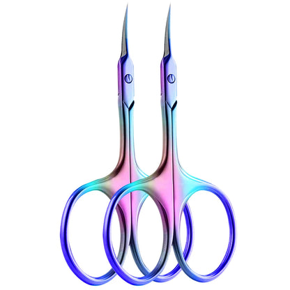 1/2/4Pcs Russian Cuticle Scissors Nipper Dead Skin Scissors Stainless Steel Manicure Pedicure Tools Nail Trimmer Clipper COLORFUL-2PCS