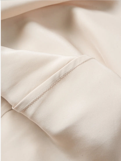 Small Heavyweight 21MM 100% Natural Mulberry Silk Plain Satin French V-neck Diagonal Cut Women's Sexy Solid Suspender Dress Badiee Stylez