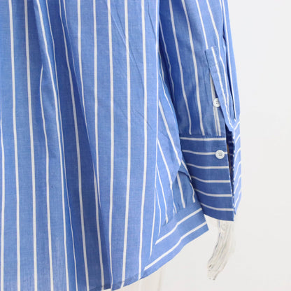 Striped Two Pieces Shorts Set Summer Long Sleeve Turn Down Collar Button Cotton Long Shirts Tops Women Clothing Casual Outfits