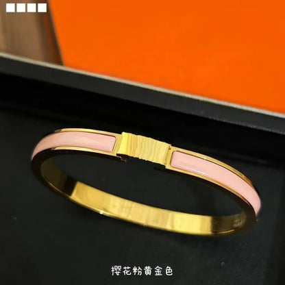 Luxury Fashion Stainless Steel Enamel Bracelet, Fashionable, Women's Festival Luxury, Colorful Jewelry Access 2025 Fashion Yellow