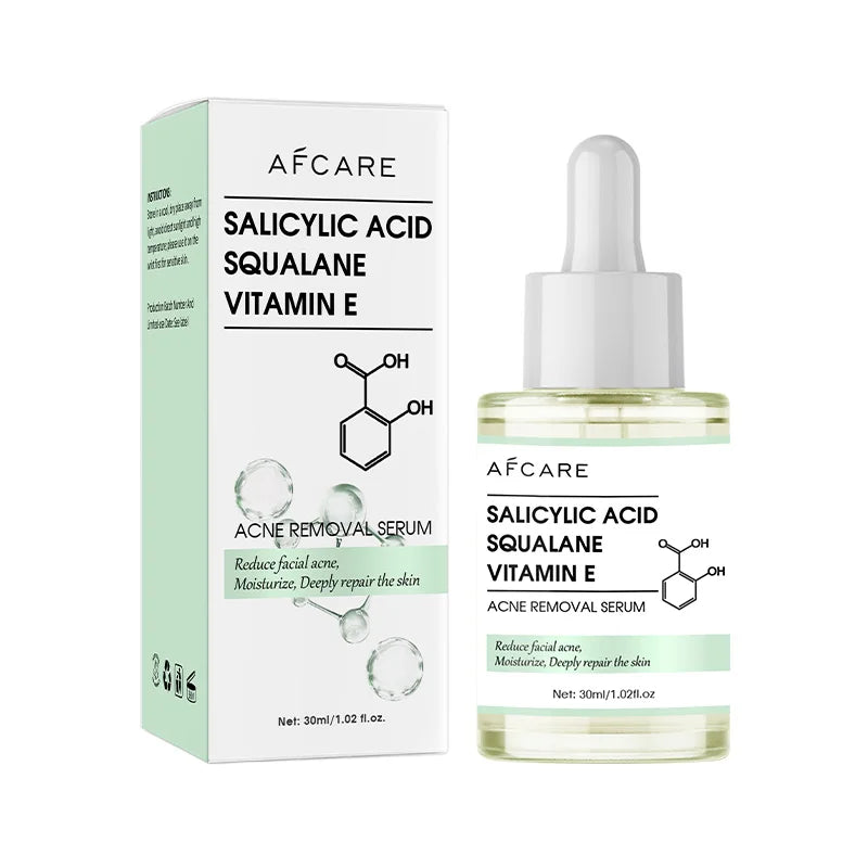 Anti-Acne Face Serum Salicylic Acid Acne Removing Essence Squalane Vitamin E Moisturizing Brightening Korean Skincare Products 1pc