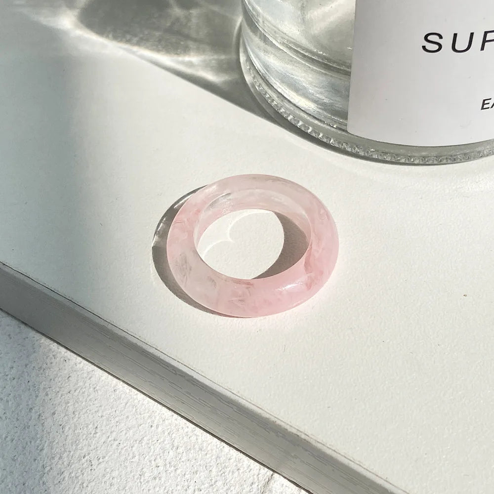 2022 Summer Colorful Ring Set Wholesale Fashion Geometric Chain Candy Color Irregular Opening Rings Women Party Finger Jewelry 5303308