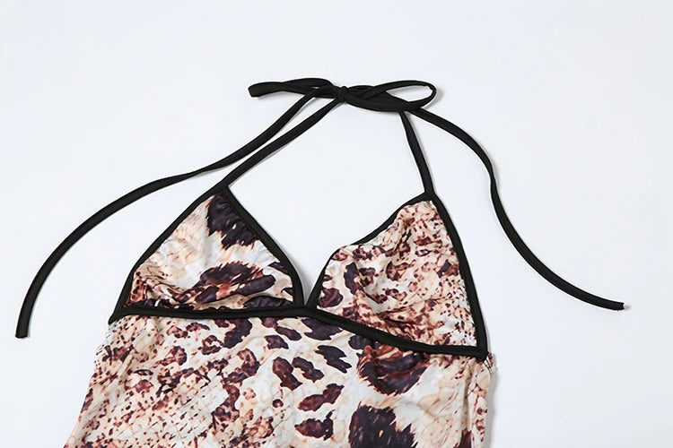 Weird Puss Sexy Maxi Dress Women Backless Coquette v-Neck Snake Print Sleeveless Summer Chic Classic Vacation Skinny Vestidos