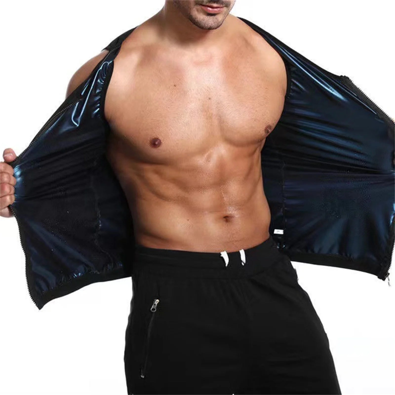 1pcs Sauna Sweat Suits Shirt Vest Waist Trainer for Men Compression Workout Shapewear Excersize Gym Clothes Working Out