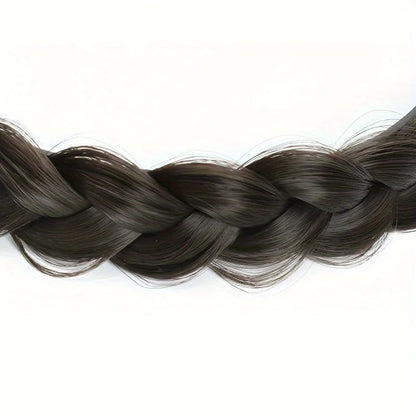 Elegant Bohemian Braided Wig Headband for Women - Non-Slip Teeth Design, Vintage/Boho Style, Plastic Hair Badiee Stylez