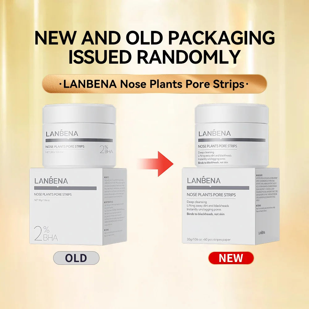 LANBENA Blackhead Remover Nose Mask Peeling Deep Cleansing Face Mask Oil Control Skin Care (60 Stickers)