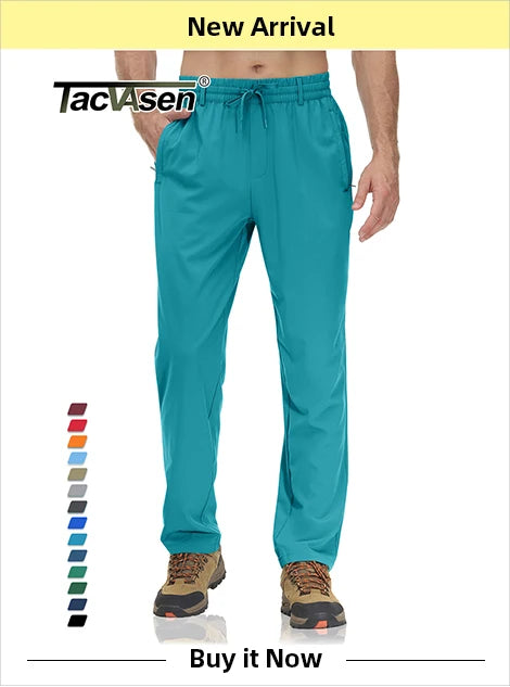 TACVASEN Breathable Mesh Sportswear Pants Men's Casual Trousers Elastic Waist Running Joggers Hiking Mountain Loose Fit Pants