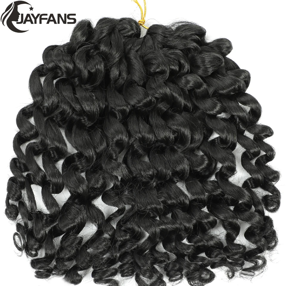 1- 5 Packs 8 inch Jumpy Wand Curl Jamaican Bounce Crochet Hair Natural Black Wand Curls Crochet Hair Short Curly Crochet Braids Badiee Stylez
