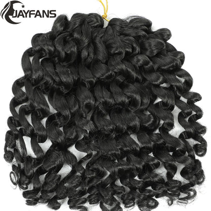 1- 5 Packs 8 inch Jumpy Wand Curl Jamaican Bounce Crochet Hair Natural Black Wand Curls Crochet Hair Short Curly Crochet Braids Badiee Stylez